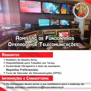 Admissão de funcionários – Operador de Telecomunicações