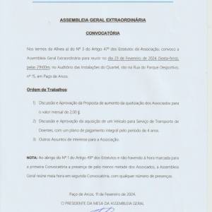 Convocatória Assembleia-Geral Extraordinária