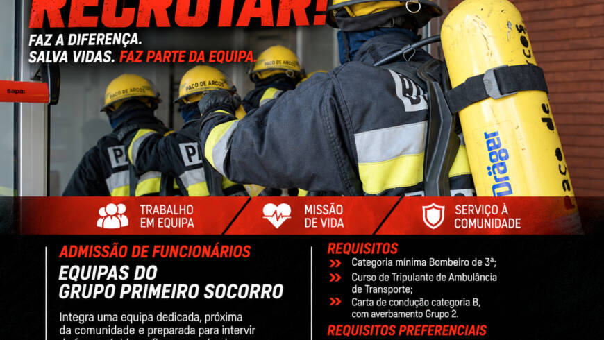 Recrutamento – Equipas do Grupo Primeiro Socorro