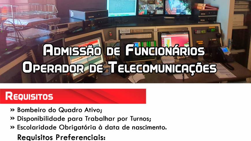 Admissão de funcionários – Operador de Telecomunicações